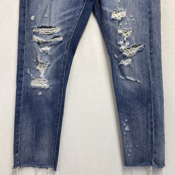 Lucky Brand Sienna Slim Boyfriend Low-Rise Distressed Jeans Women Size 0/25 Blue - Picture 16 of 16
